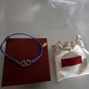 VLOGO SIGNATURE BRACELET IN COTTON AND SWAROVSKI® CRYSTALS